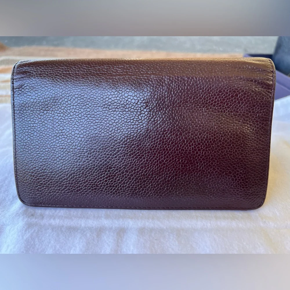 Chanel Quilted CC Logo Wallet in Dark Burgundy